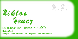 miklos hencz business card